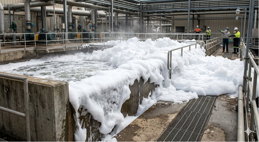 泡だらけの処理槽